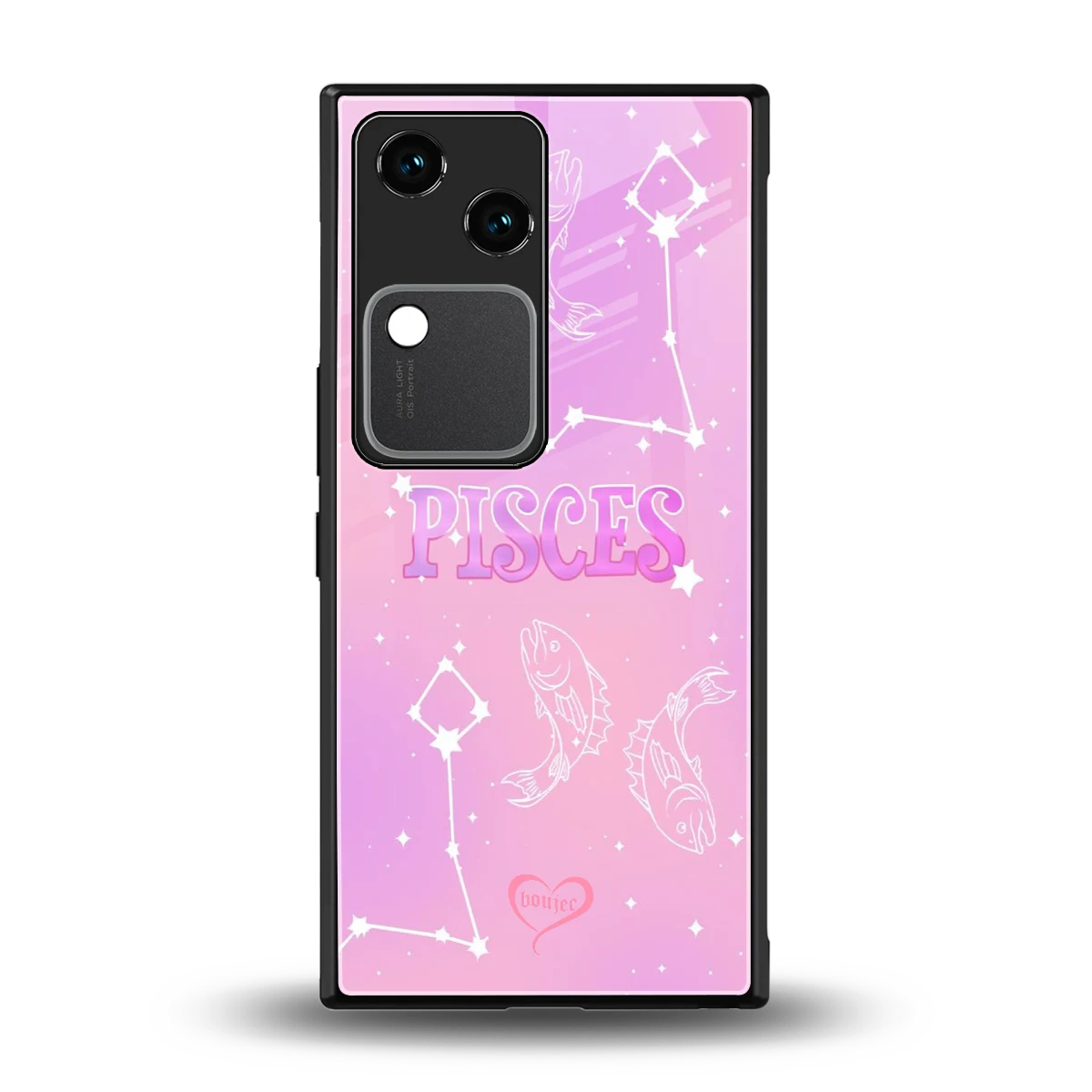 Pisces Aura back phone cover | glass case for vivo v30