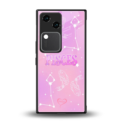 Pisces Aura back phone cover | glass case for vivo v30