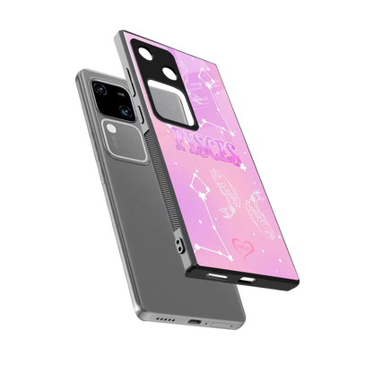Pisces Aura sleek vivo v30 cover with tempered glass back and TPU edges