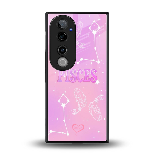 Pisces Aura back phone cover | glass case for vivo v40 pro