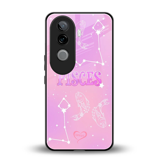 Pisces Aura back phone cover | glass case for vivo v40e