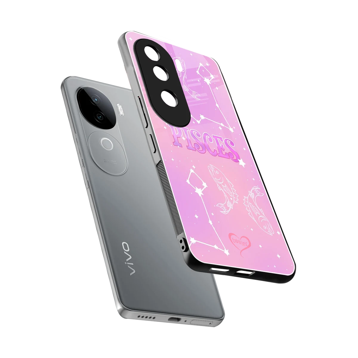 Pisces Aura sleek vivo v40e cover with tempered glass back and TPU edges