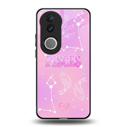 Pisces Aura back phone cover | glass case for vivo v50