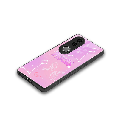 Pisces Aura stylish phone case for vivo v50 | glossy glass and slim fit