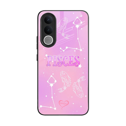 Pisces Aura back phone cover | glass case for vivo v70 fe