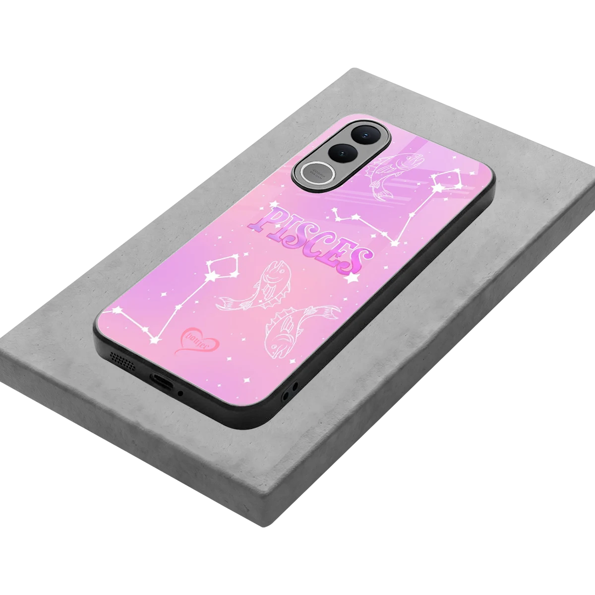 Pisces Aura stylish phone case for vivo v70 fe | glossy glass and slim fit