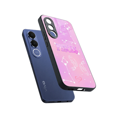 Pisces Aura sleek vivo v70 fe cover with tempered glass back and TPU edges