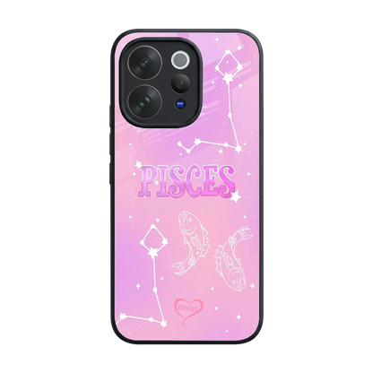 Pisces Aura back phone cover | glass case for vivo v70