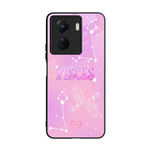 Pisces Aura back phone cover | glass case for vivo y16