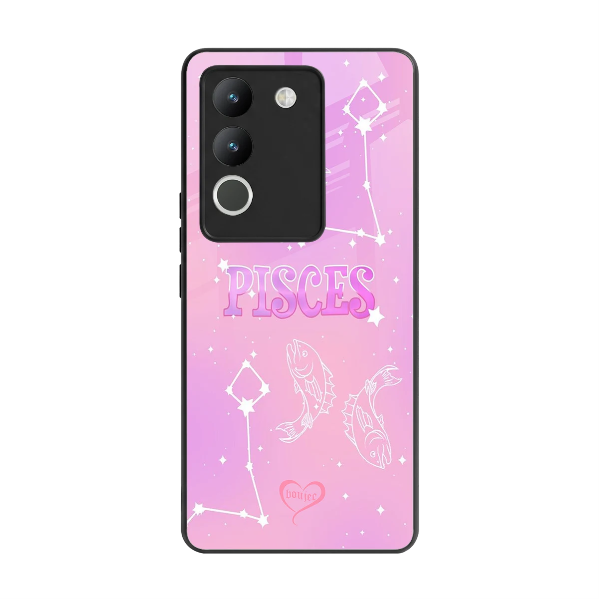Pisces Aura back phone cover | glass case for vivo y200 5g