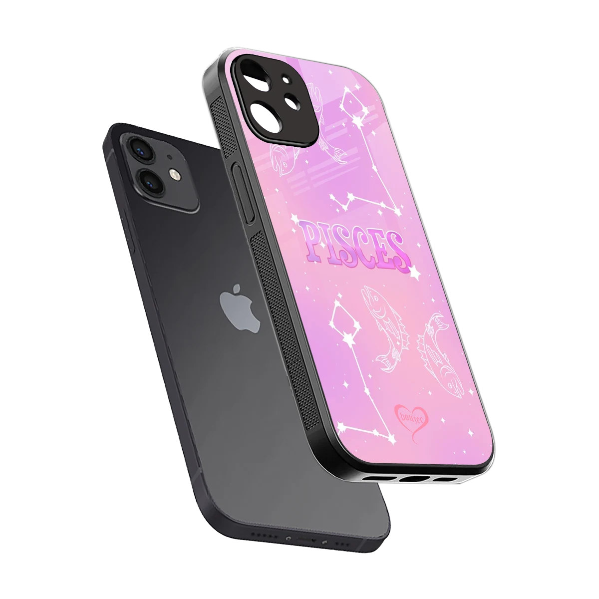 Pisces Aura sleek iphone 12 cover with tempered glass back and TPU edges
