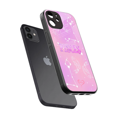 Pisces Aura sleek iphone 12 cover with tempered glass back and TPU edges