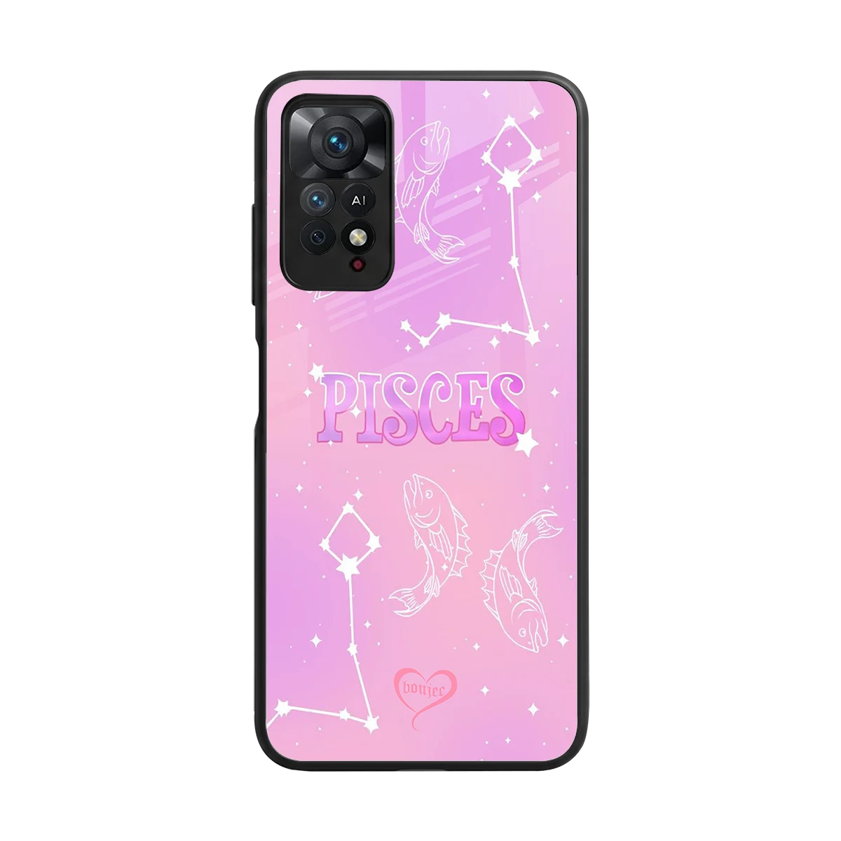 Pisces Aura back phone cover | glass case for redmi note 11 pro