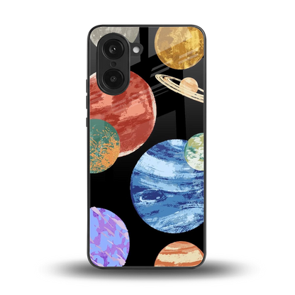 Planet Parade back phone cover | glass case for oneplus nord ce5 5g