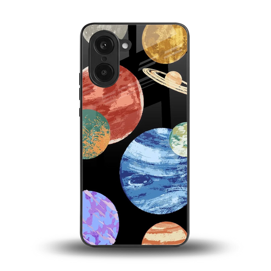 Planet Parade back phone cover | glass case for oneplus nord ce5 5g