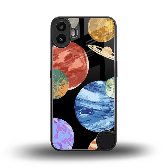 Planet Parade back phone cover | glass case for cmf nothing phone 1