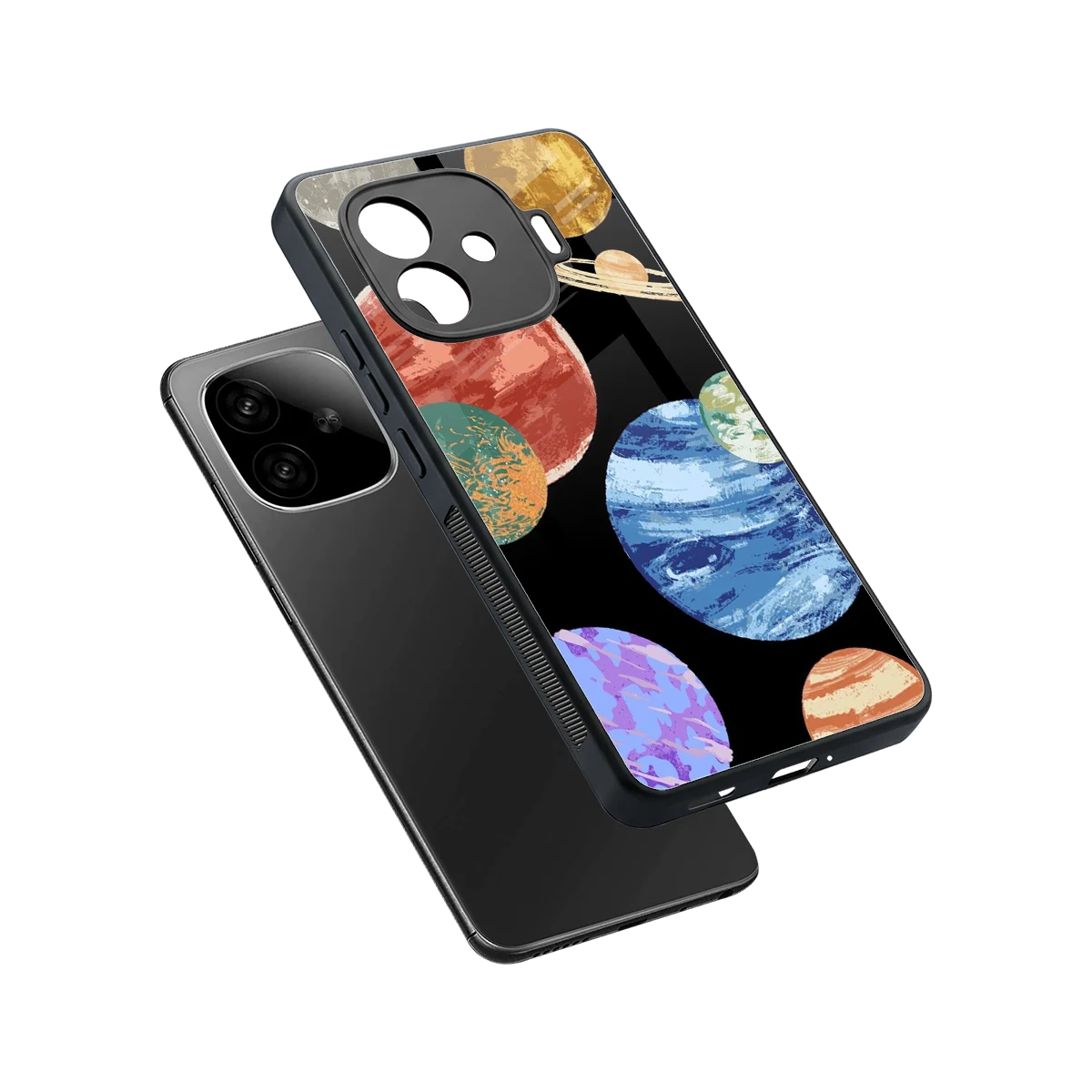 Planet Parade sleek iqoo neo 10r 5g cover with tempered glass back and TPU edges
