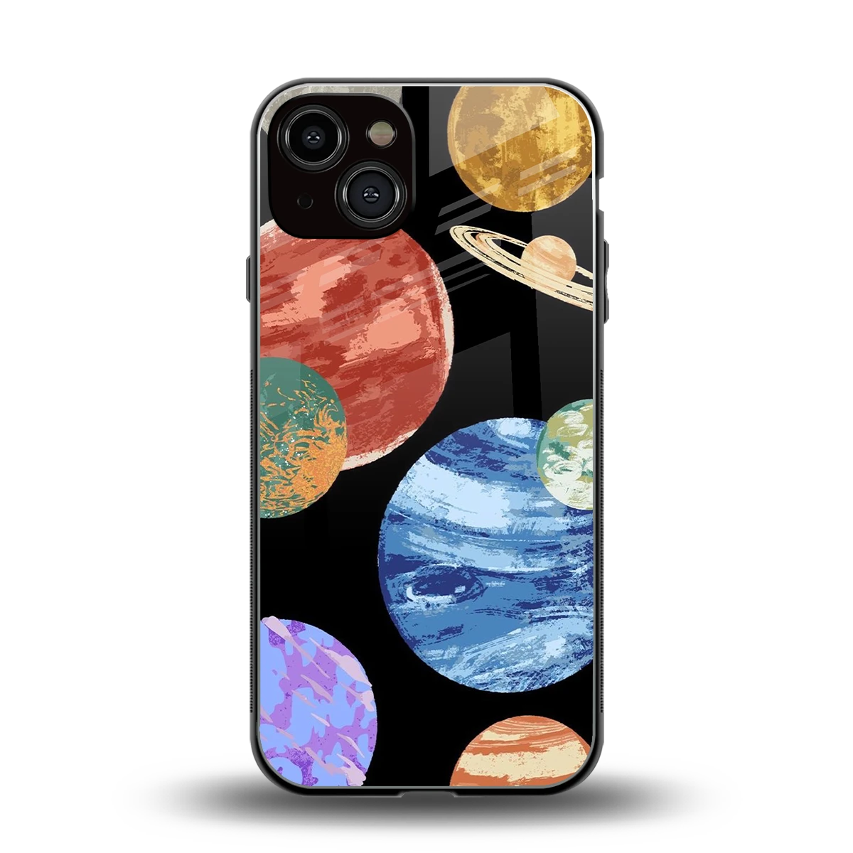 Planet Parade back phone cover | glass case for iphone 14