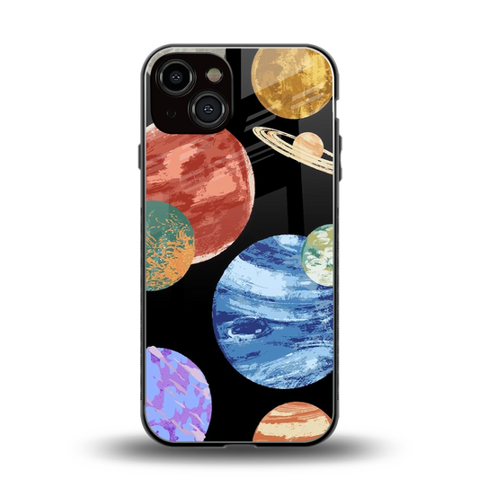 Planet Parade back phone cover | glass case for iphone 14