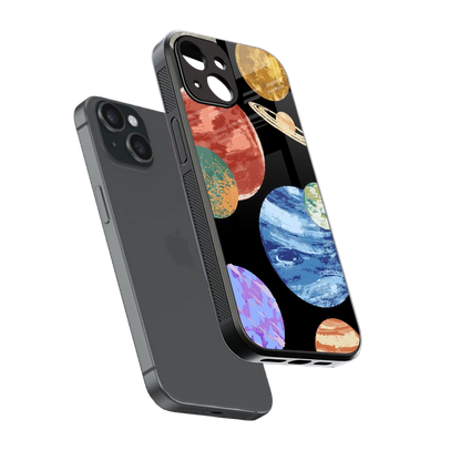 Planet Parade sleek iphone 13 cover with tempered glass back and TPU edges