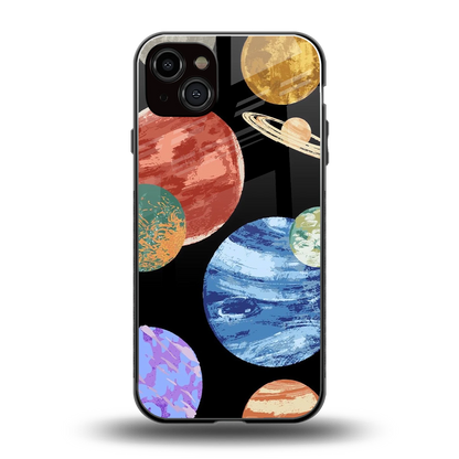 Planet Parade back phone cover | glass case for iphone 14 plus