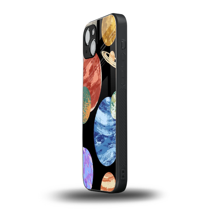 Planet Parade iphone 15 mobile cover | shockproof glass phone case