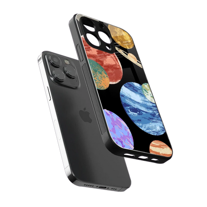 Planet Parade sleek iphone 15 pro cover with tempered glass back and TPU edges