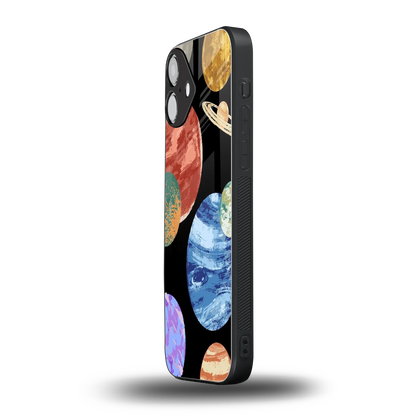 Planet Parade iphone 16 plus mobile cover | shockproof glass phone case