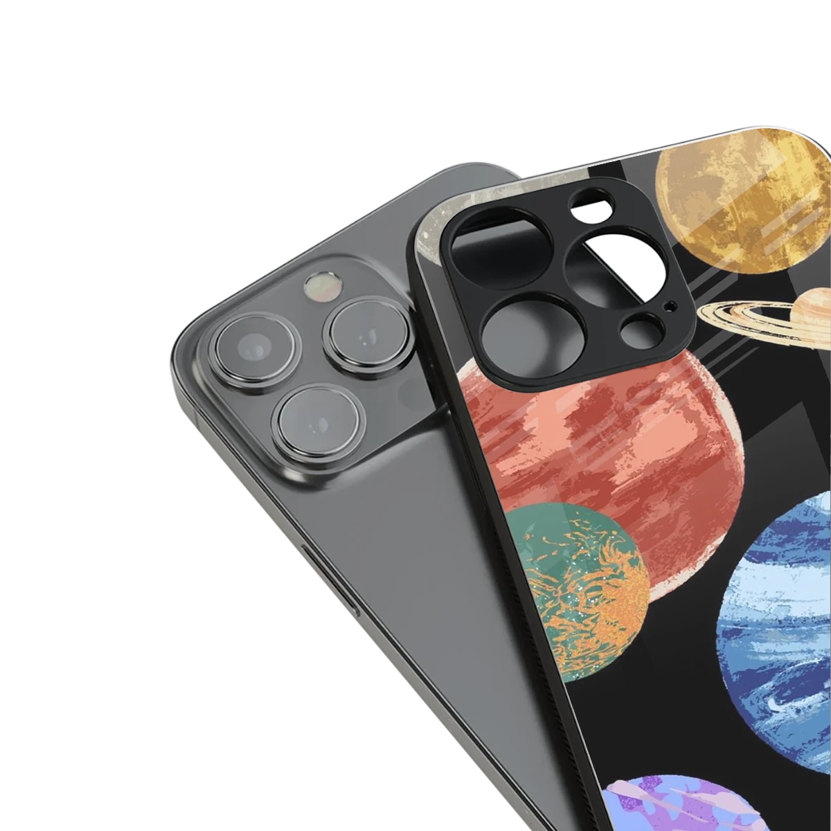 Planet Parade stylish phone case for iphone 15 pro | glossy glass and slim fit