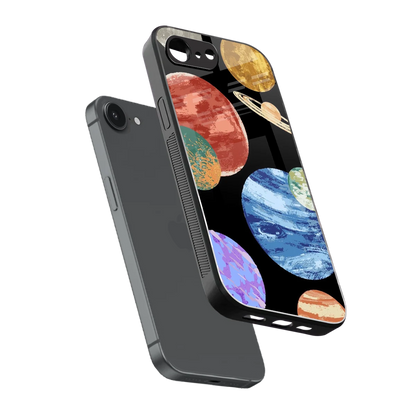 Planet Parade sleek iphone 16e cover with tempered glass back and TPU edges