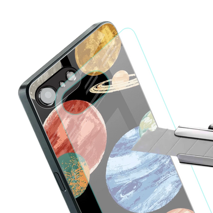 Planet Parade stylish phone case for iphone 16e | glossy glass and slim fit