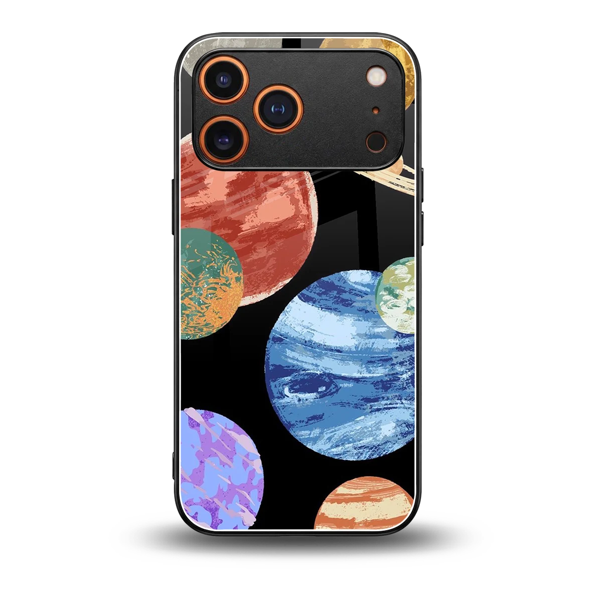 Planet Parade back phone cover | glass case for iphone 17 pro