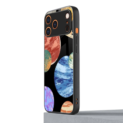 Planet Parade iphone 17 pro mobile cover | shockproof glass phone case