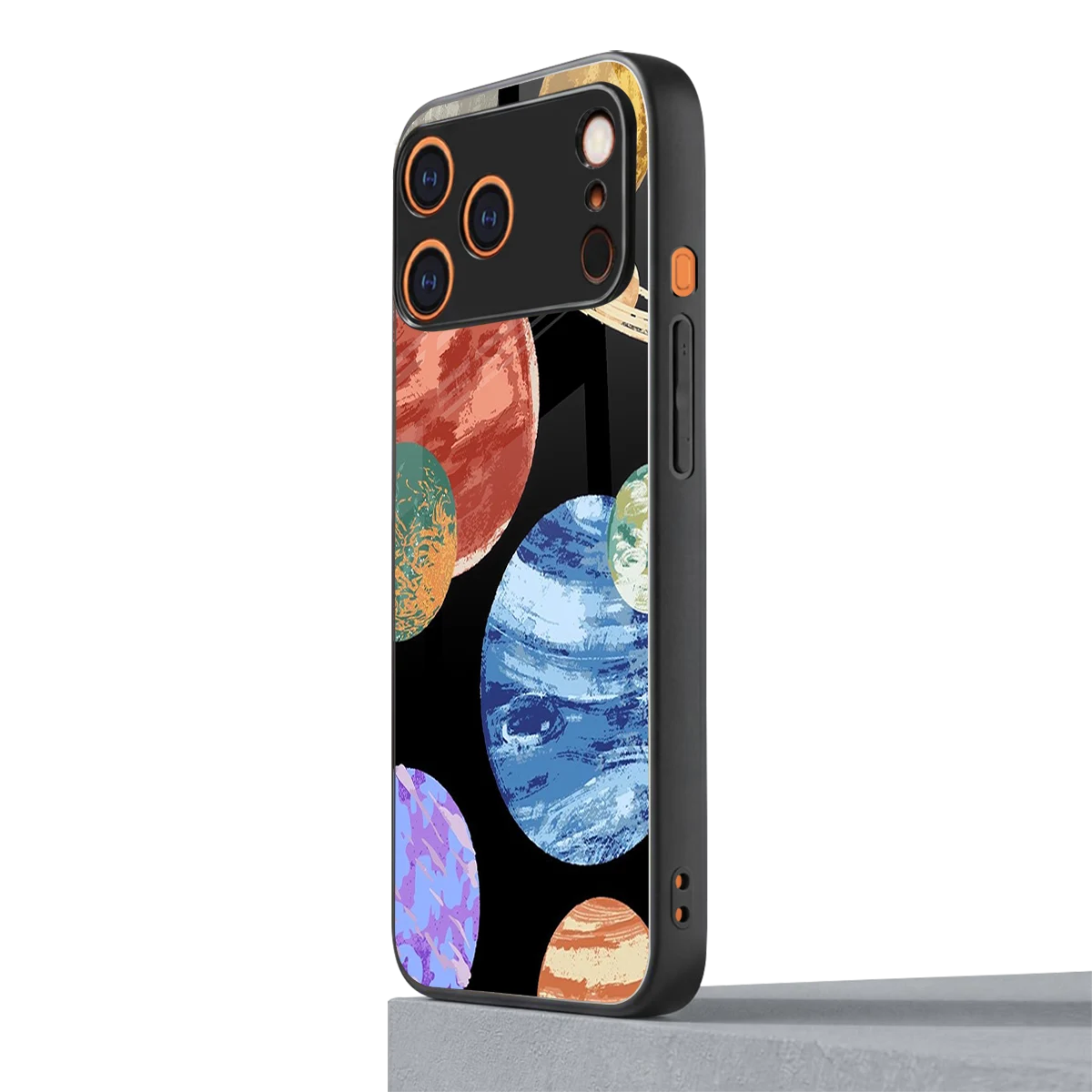 Planet Parade iphone 17 pro max mobile cover | shockproof glass phone case