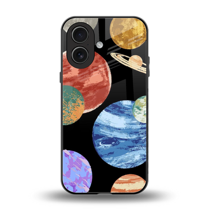 Planet Parade back phone cover | glass case for iphone 17