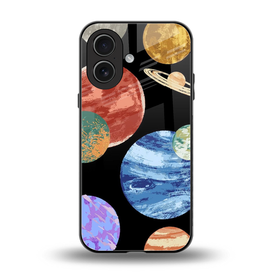 Planet Parade back phone cover | glass case for iphone 17