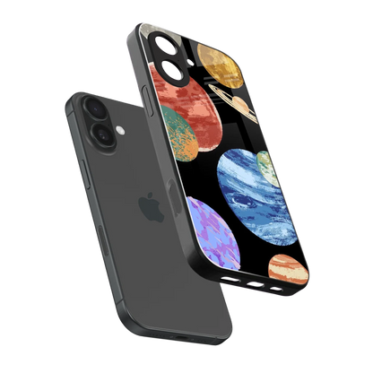 Planet Parade sleek iphone 17 cover with tempered glass back and TPU edges