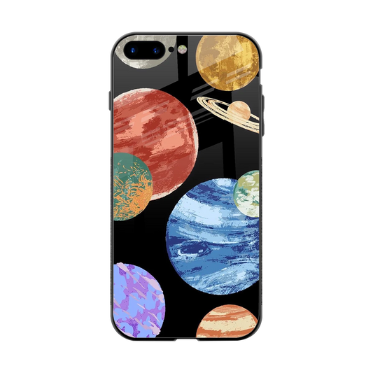 Planet Parade back phone cover | glass case for iphone 8 plus