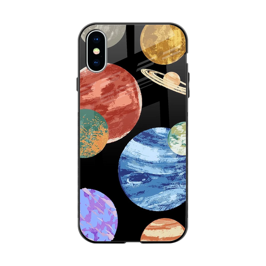 Planet Parade back phone cover | glass case for iphone xs