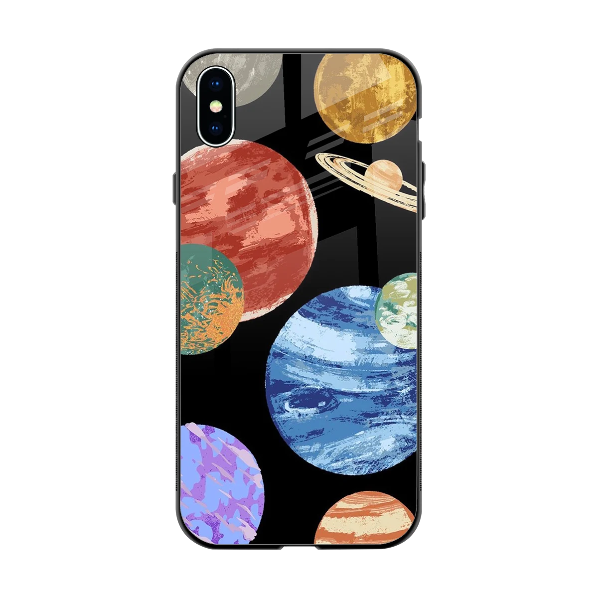 Planet Parade back phone cover | glass case for iphone xs max