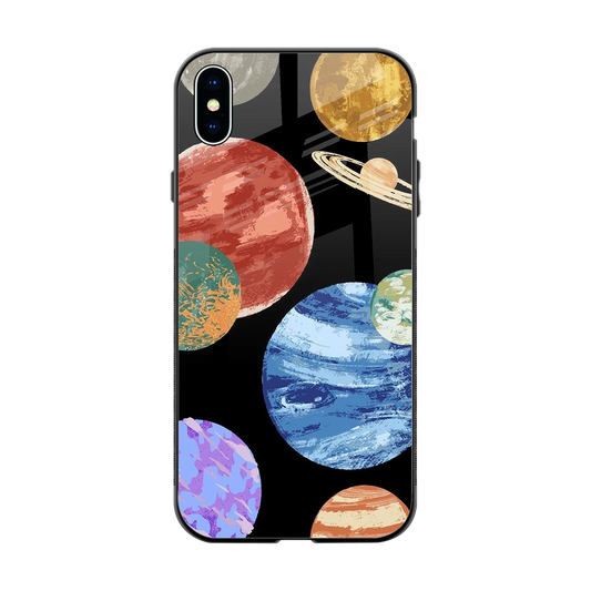 Planet Parade back phone cover | glass case for iphone xs max