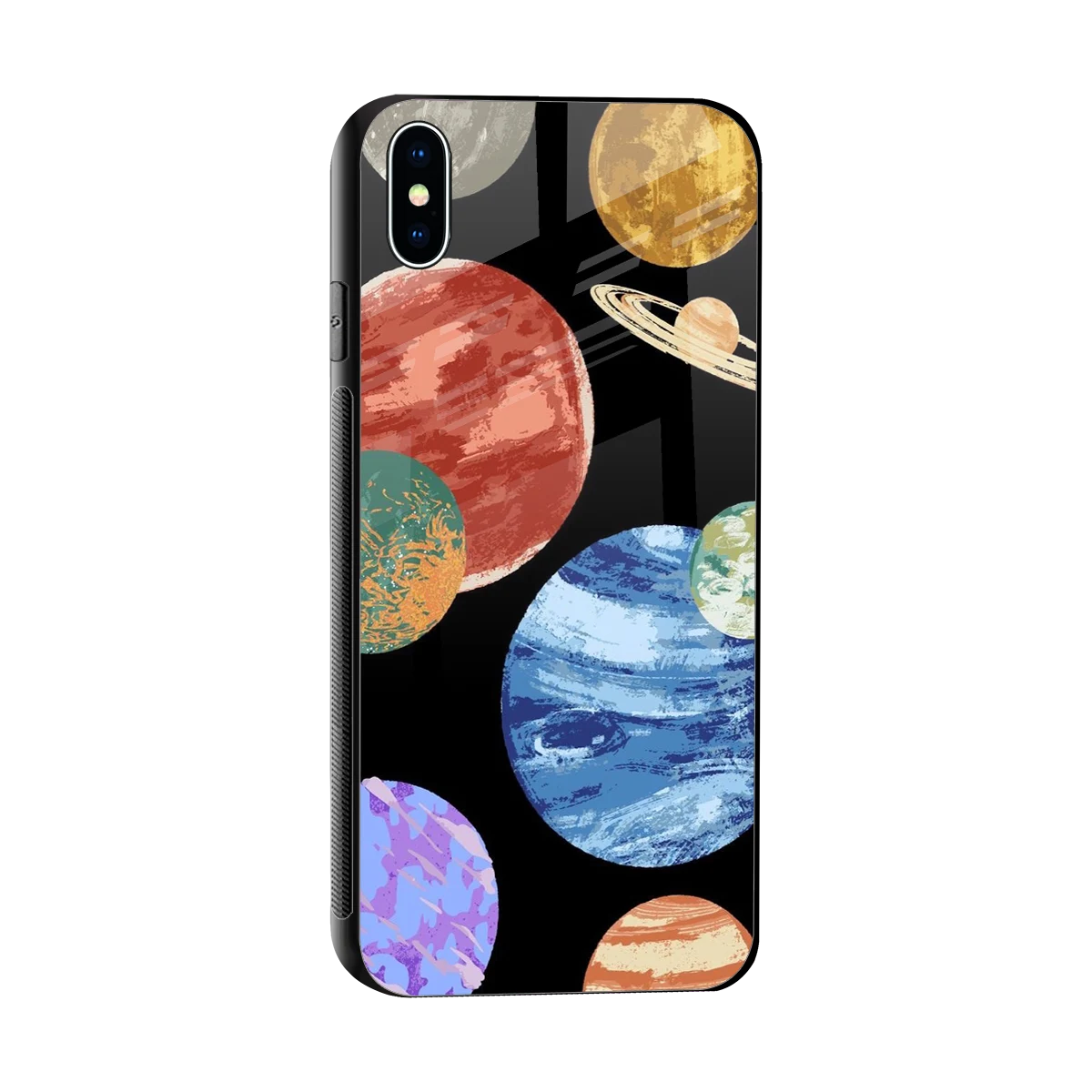Planet Parade sleek iphone xs max cover with tempered glass back and TPU edges