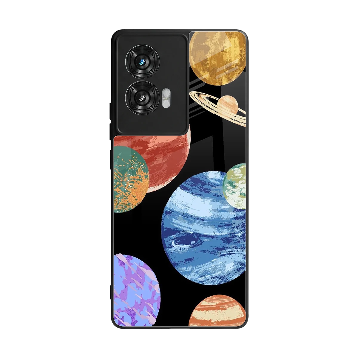 Planet Parade back phone cover | glass case for motorola edge 50 fusion