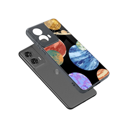 Planet Parade sleek motorola edge 50 fusion cover with tempered glass back and TPU edges