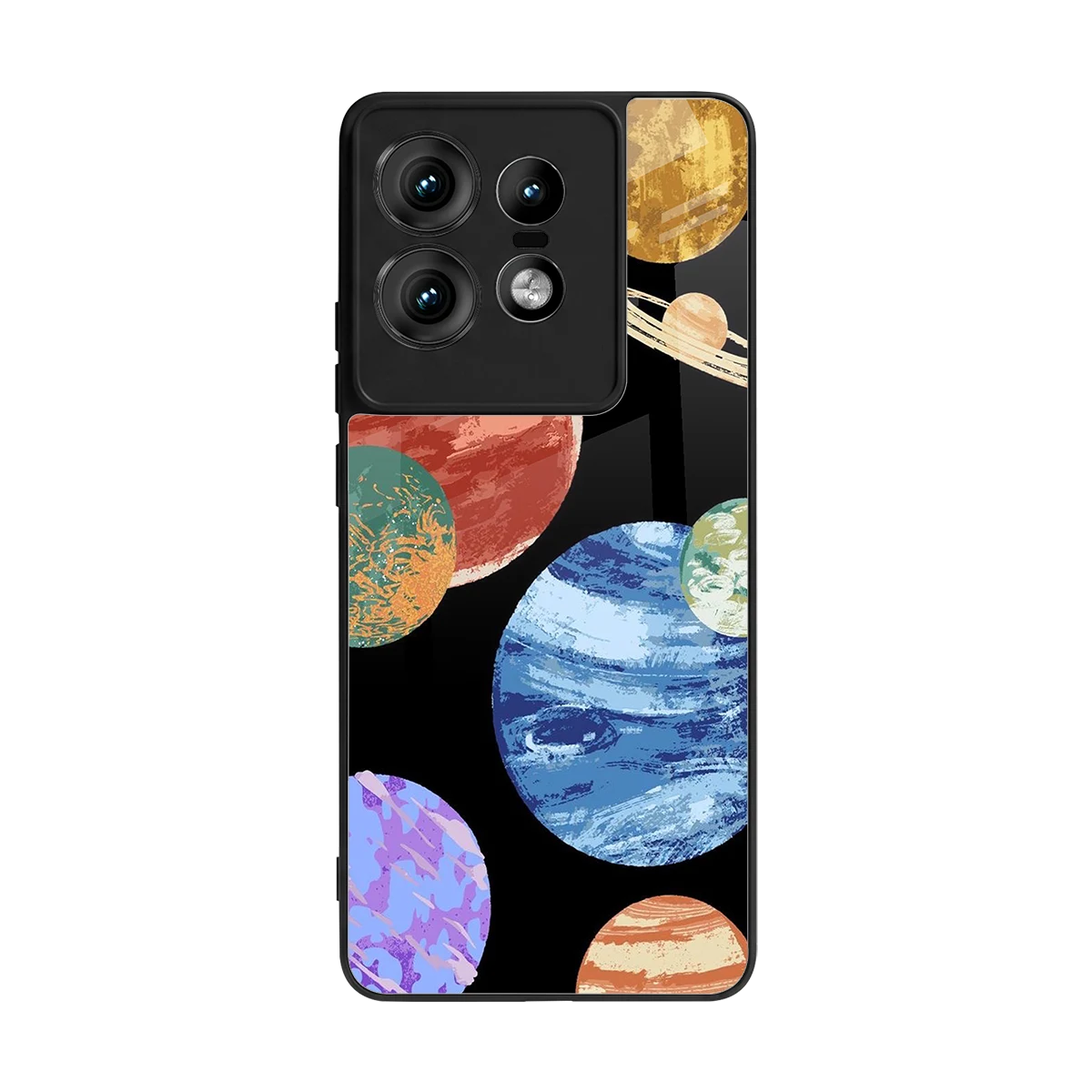Planet Parade back phone cover | glass case for motorola edge 50 pro