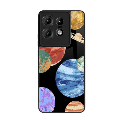 Planet Parade back phone cover | glass case for motorola edge 50 pro