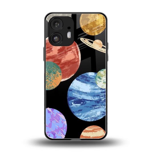 Planet Parade back phone cover | glass case for nothing phone 2