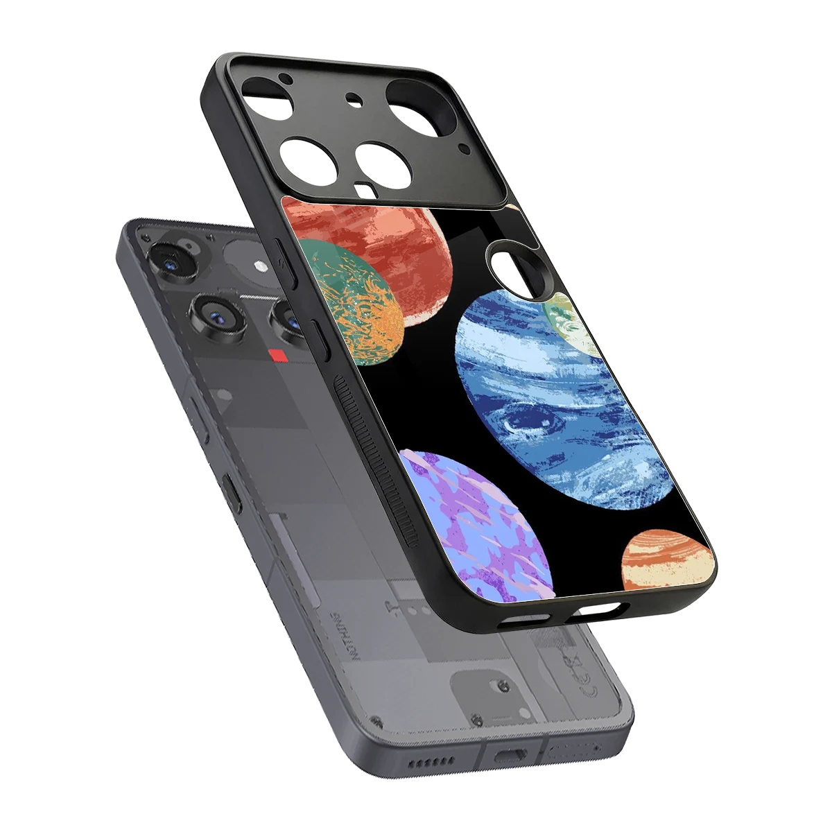 Planet Parade sleek nothing phone 3 cover with tempered glass back and TPU edges