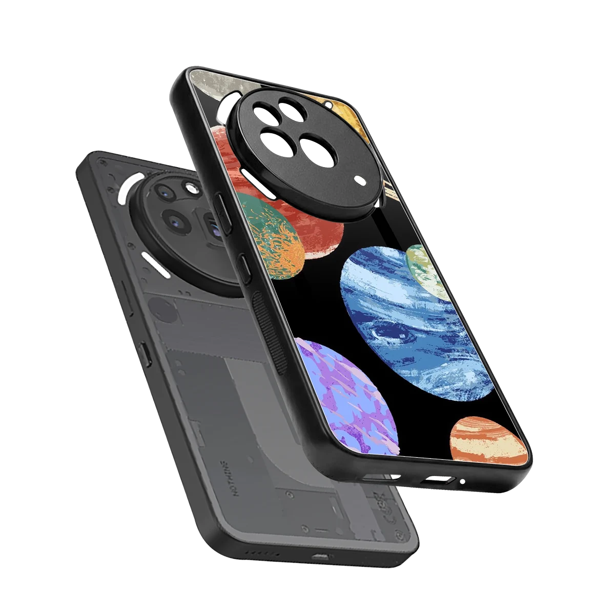Planet Parade sleek nothing phone 3a pro cover with tempered glass back and TPU edges