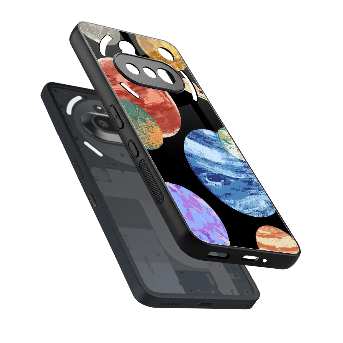 Planet Parade sleek nothing phone 3a cover with tempered glass back and TPU edges